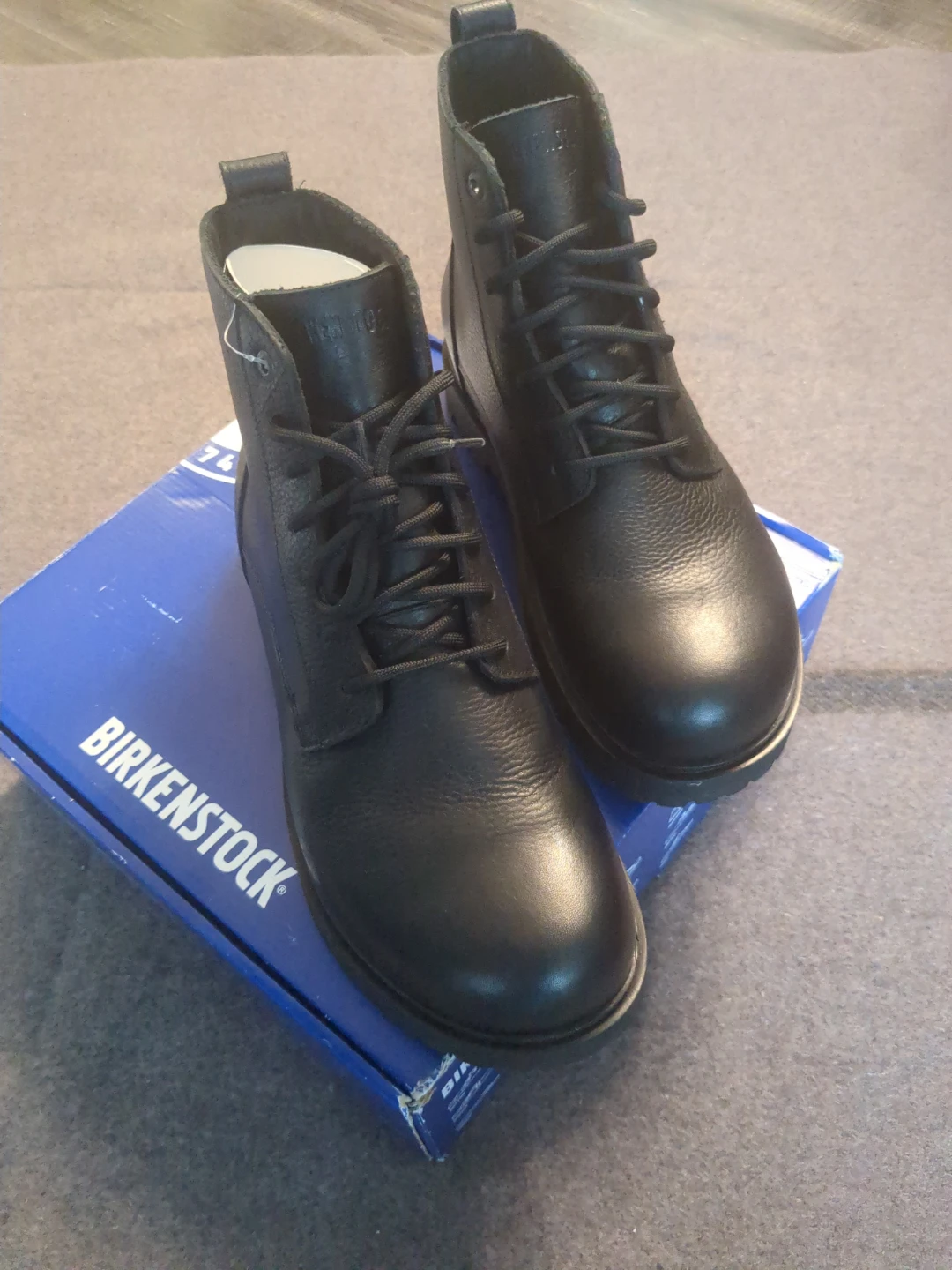 Birkenstock Black Leather Lace-Up Boots