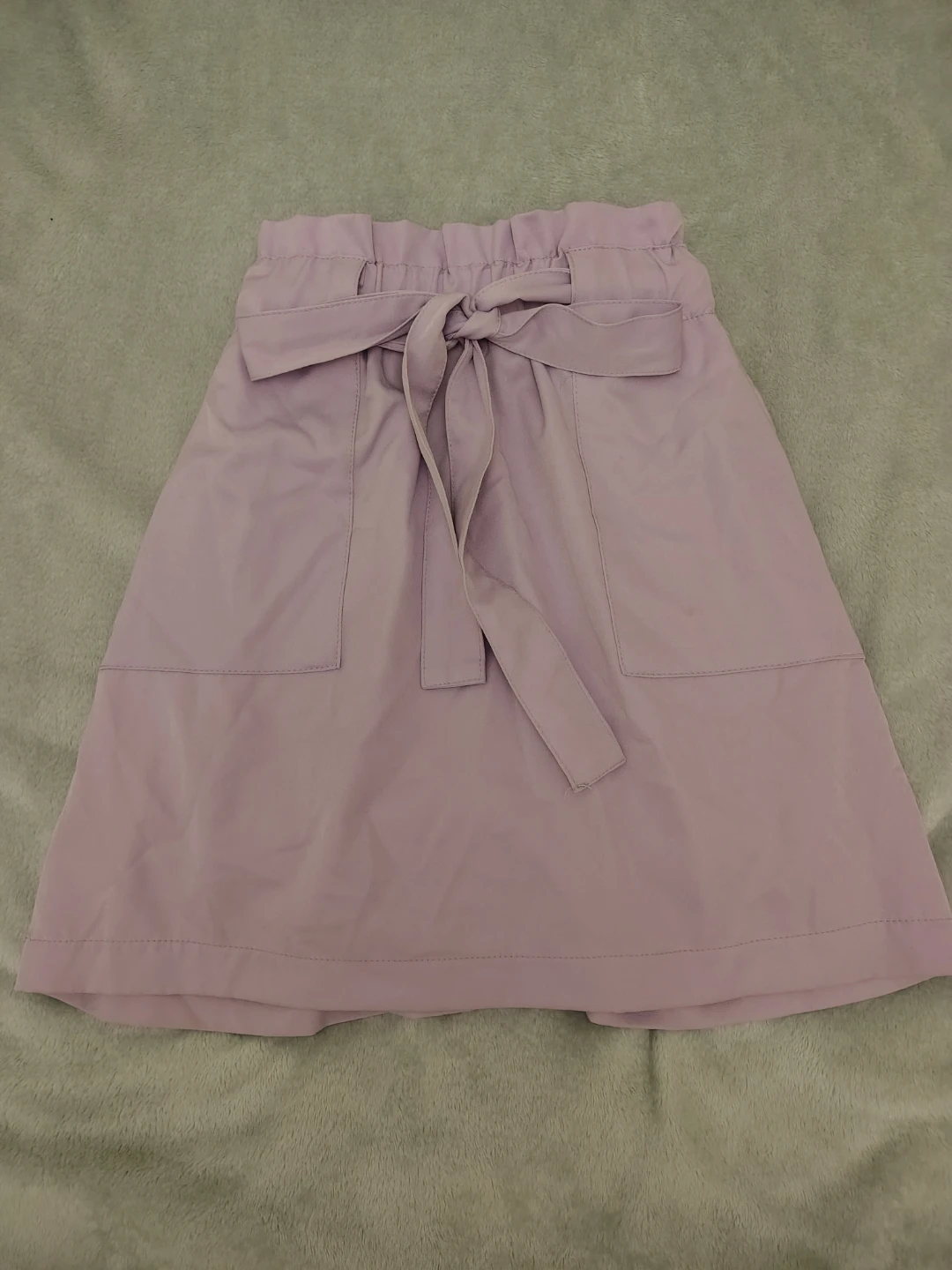 Lavender Paperbag Waist Skirt with Tie - Xs/s