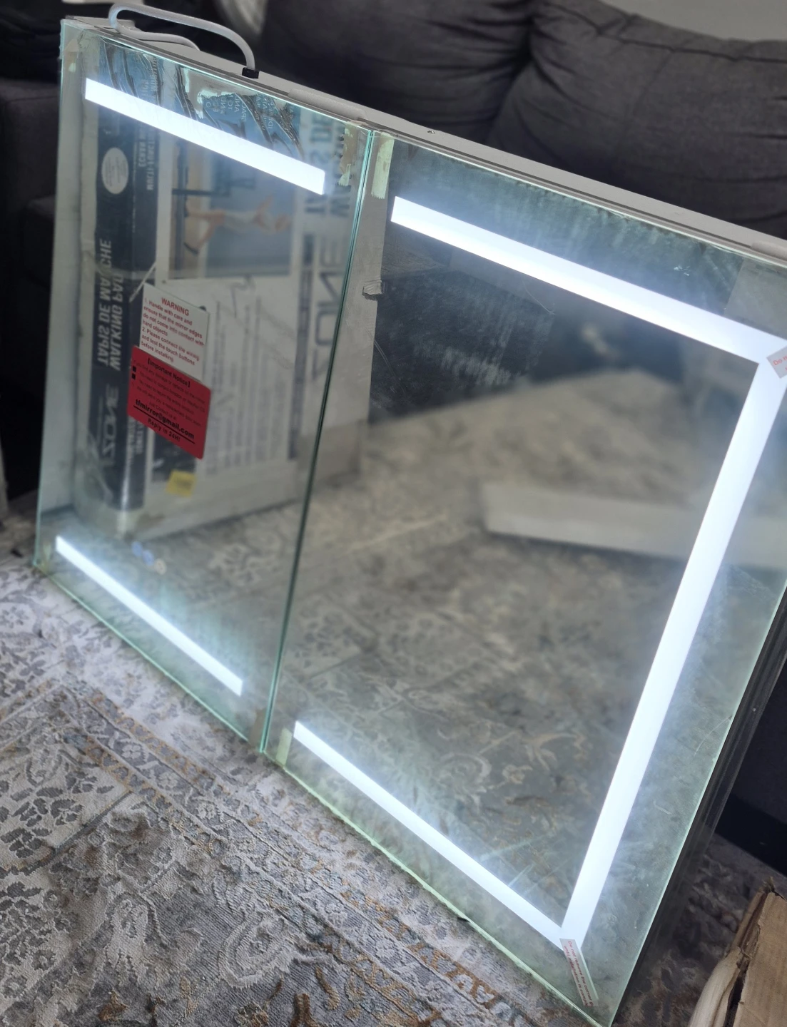 LED lights  bathroom Cabinet with Defogger and Adjustable Light