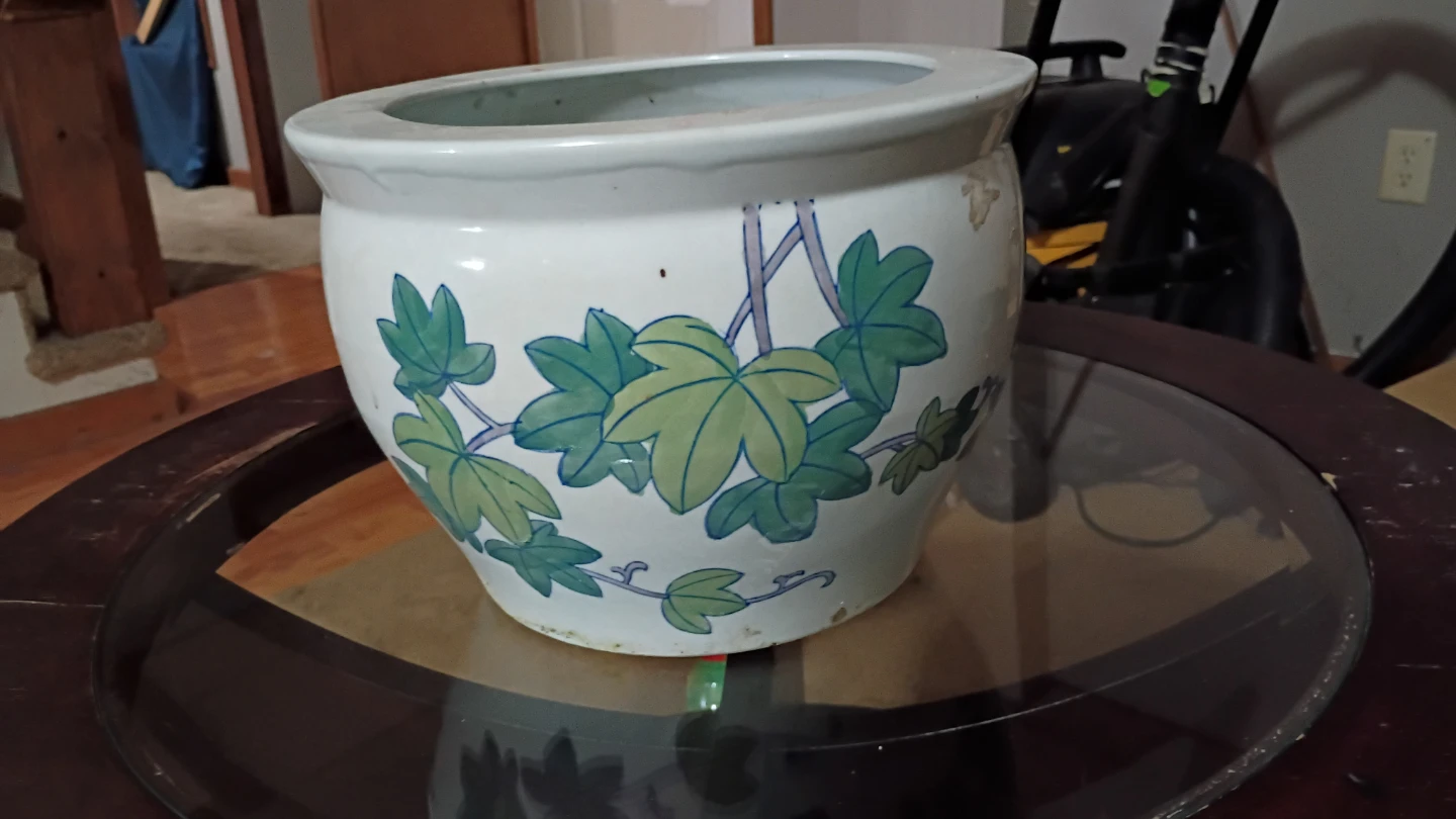Ceramic Planter Pot with Floral Design