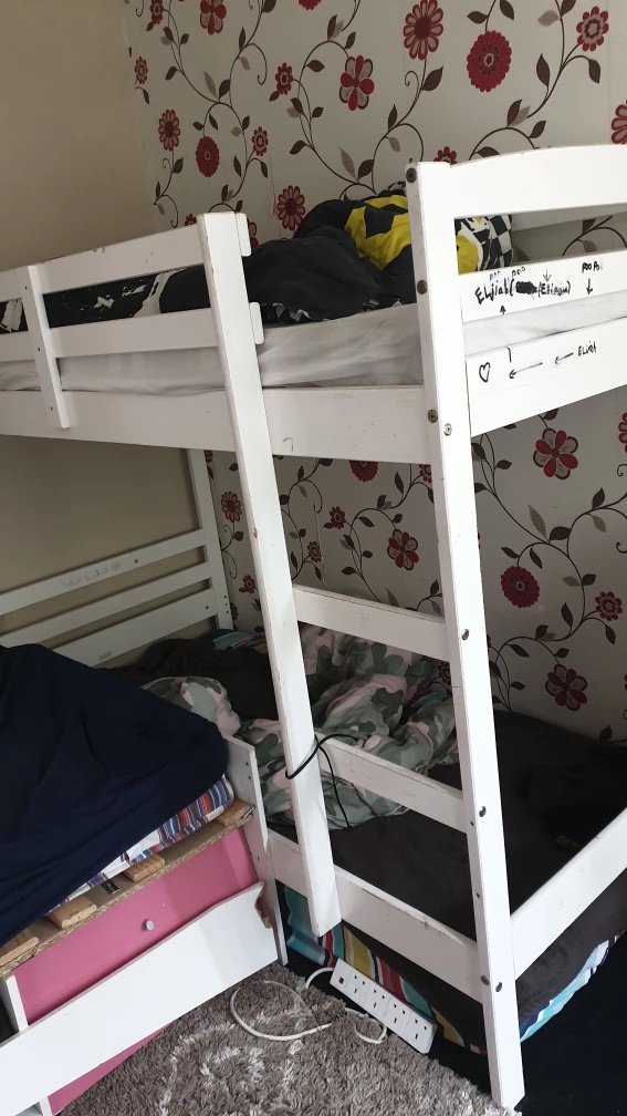 White Wooden Bunk Bed