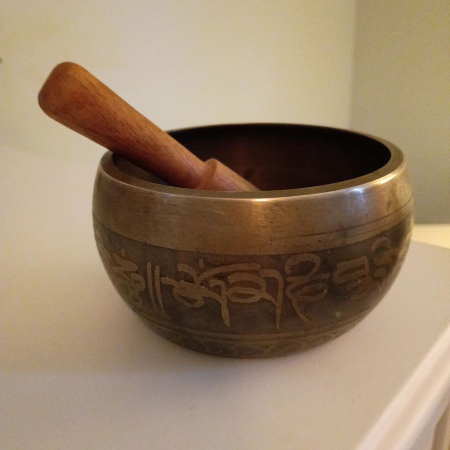 Tibetan Singing Bowl with Wooden Mallet - photo 2