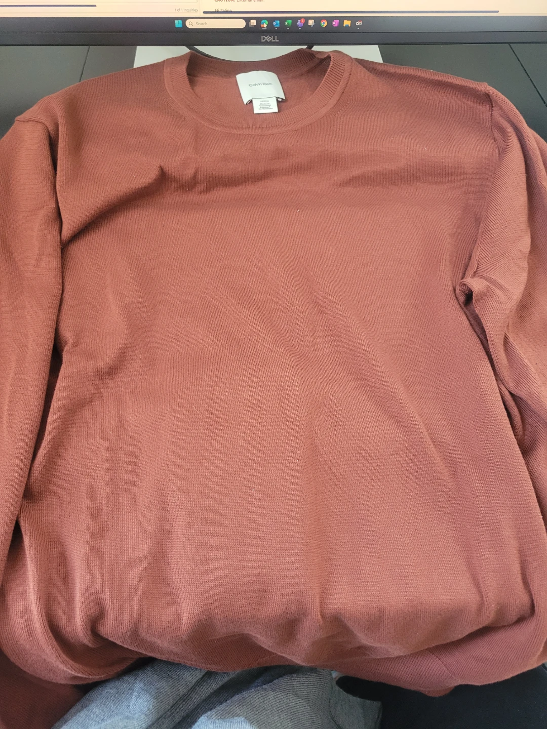 Calvin Klein Crewneck Sweater - Size S/CH - Brown - photo 2
