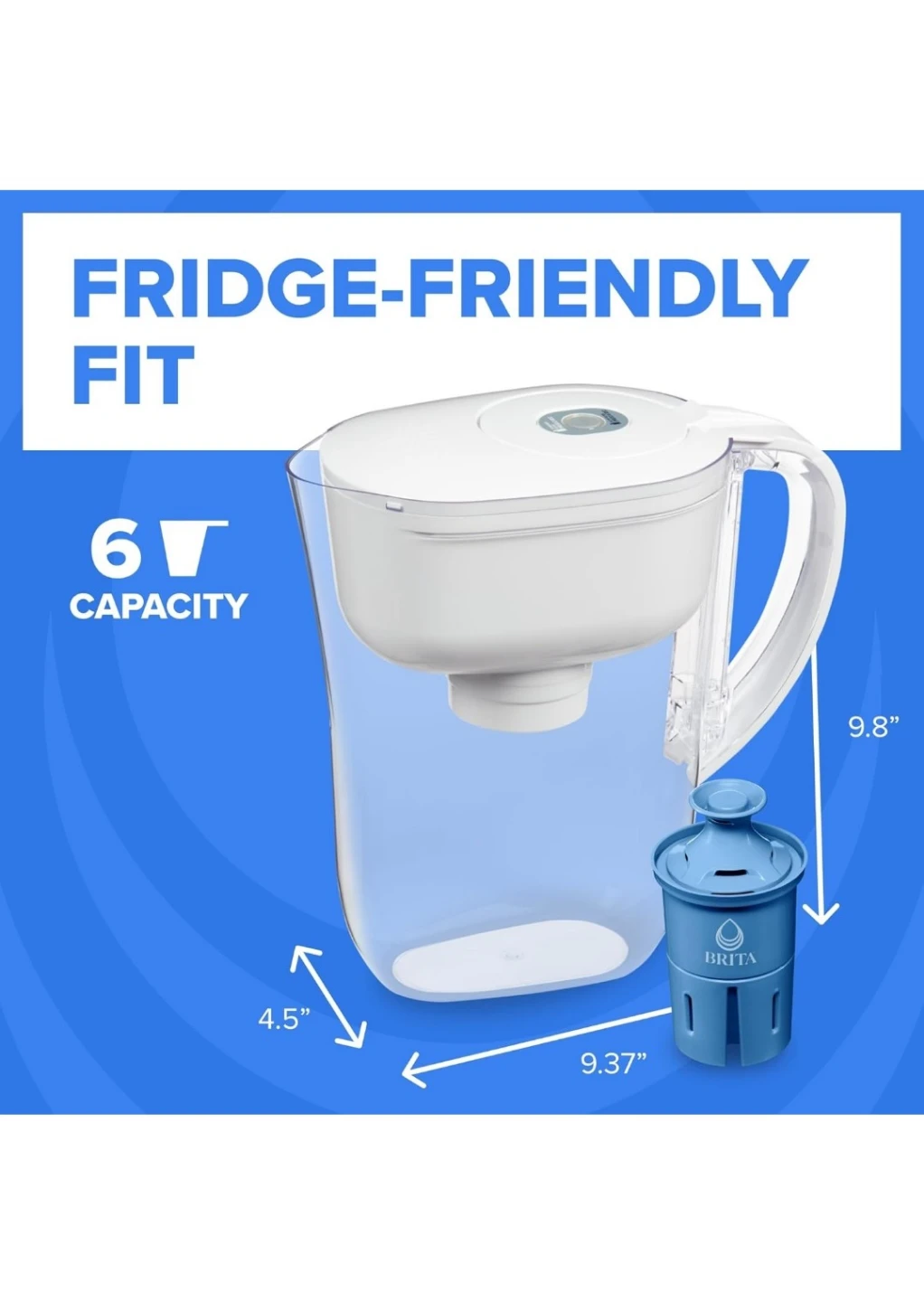 Brita 6 Cup Filter Pitcher with Smart Light Indicator - White - photo 2
