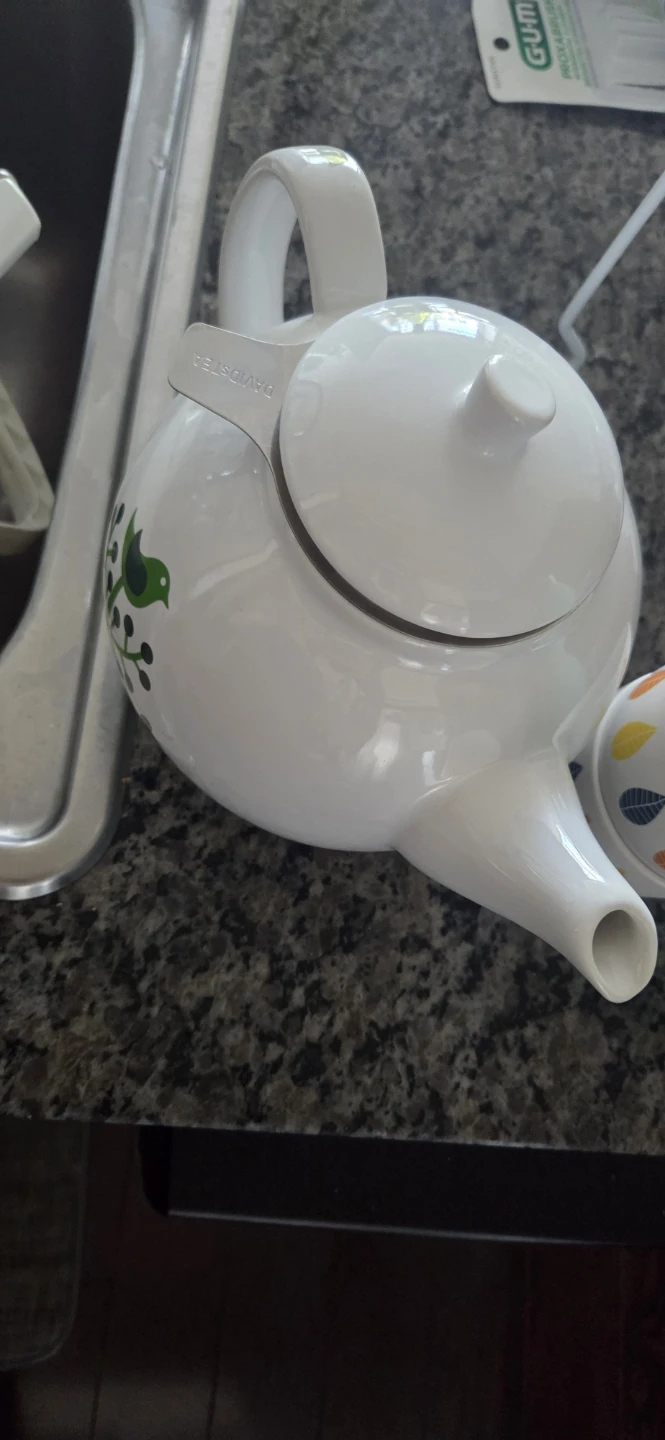 Set of 2 Teacups with Leaf Design - photo 2