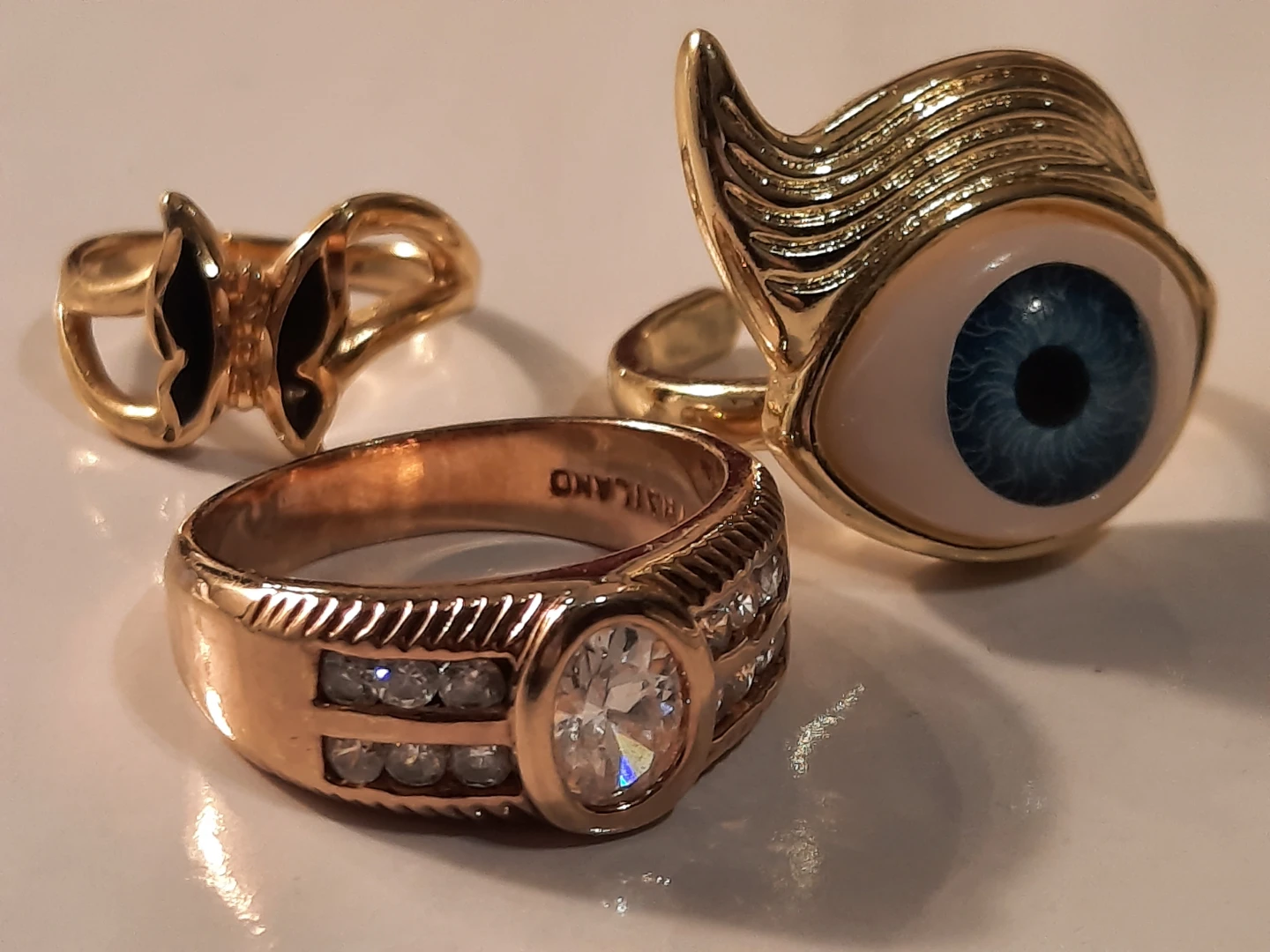 Set of 3 Gold-Tone Rings - one gold filled - photo 2