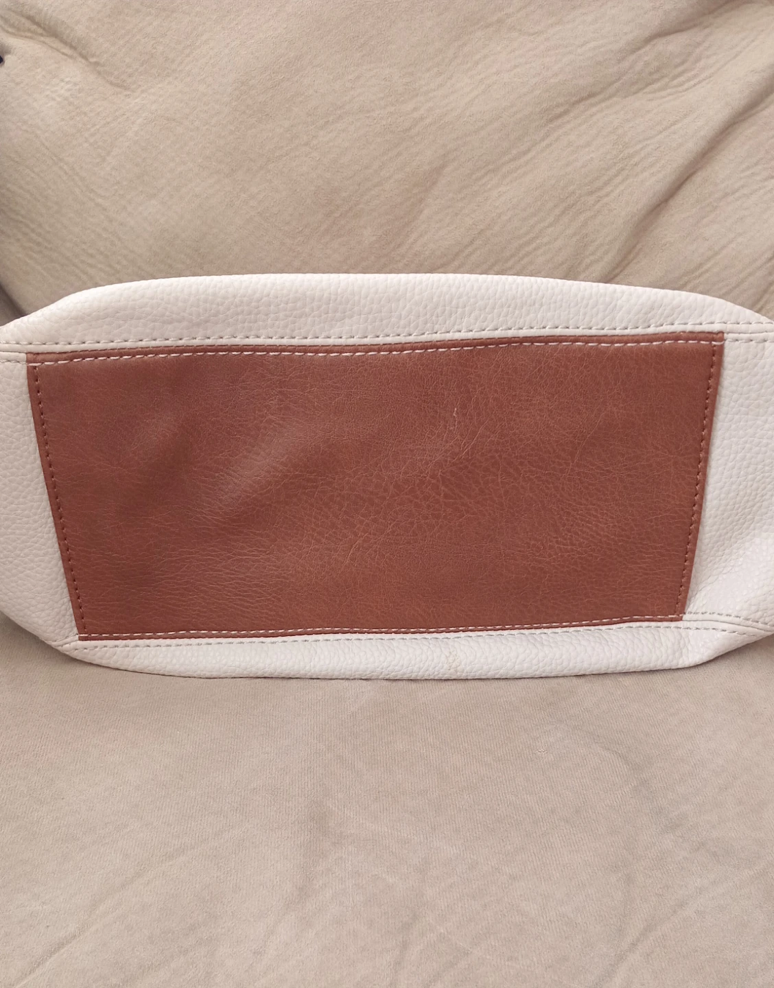 Kelly & Katie White & Brown Faux Leather Shoulder Bag - photo 5
