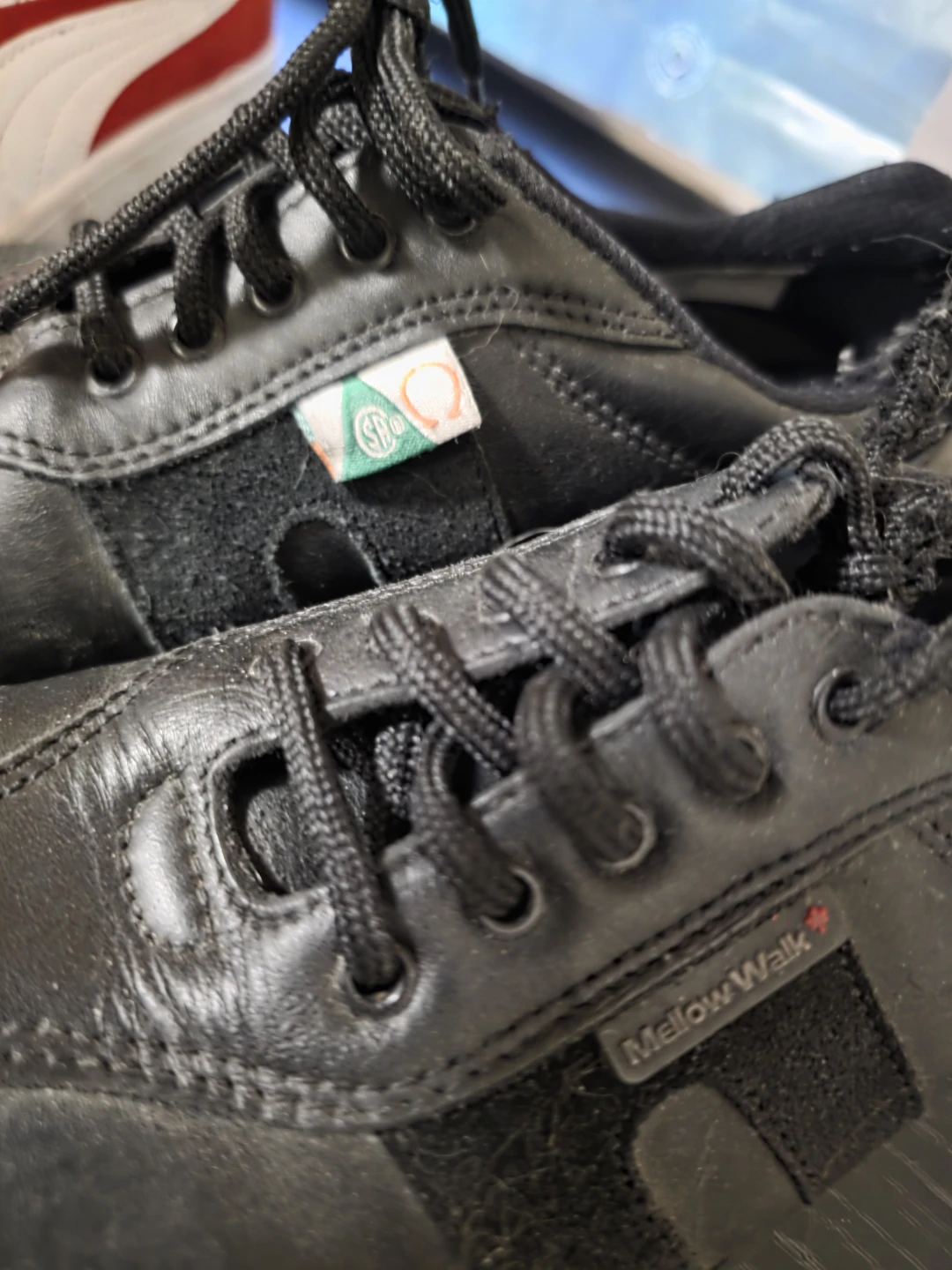 Mellow Walk Black Leather Safety Shoes