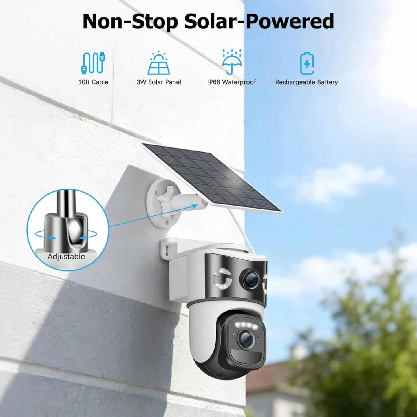 Dual Lens Solar Security Camera New in Box - photo 3