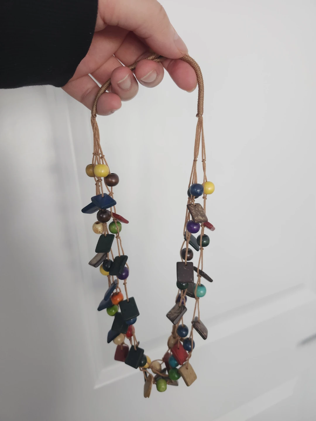 Colorful Wood Bead Necklace - photo 2