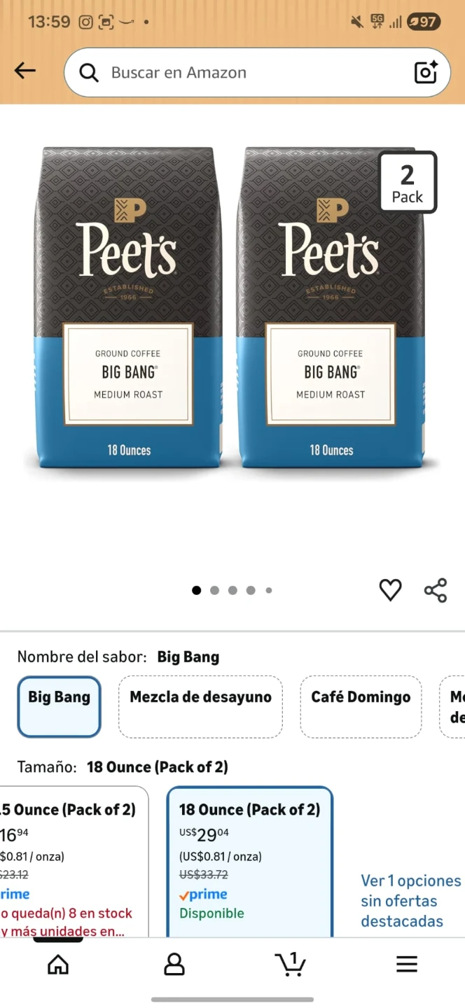 Peet's Coffee Big Bang Medium Roast Ground Coffee - photo 2