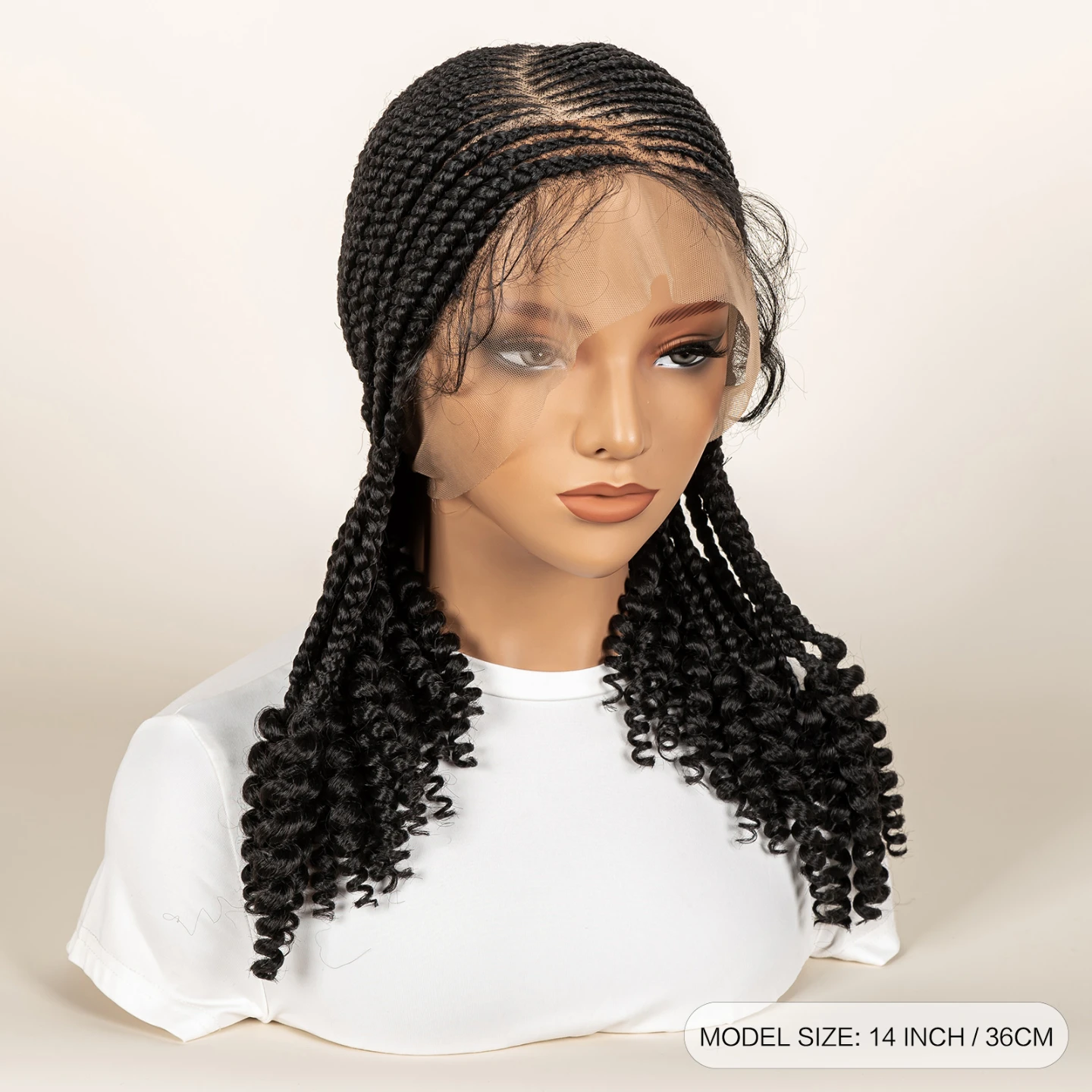 New!!! Braided Wig with Curly Ends - 14 Inch