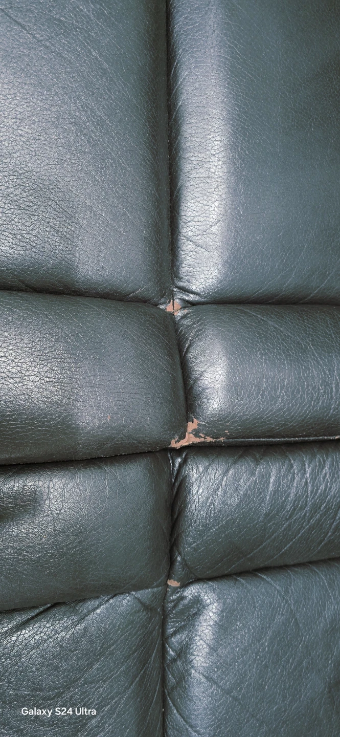 Black Leather Reclining Sofa with Cup Holders - photo 3