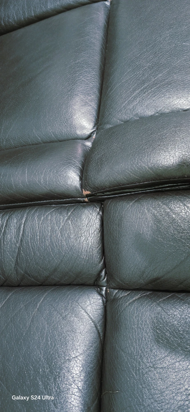 Black Leather Reclining Sofa with Cup Holders - photo 4