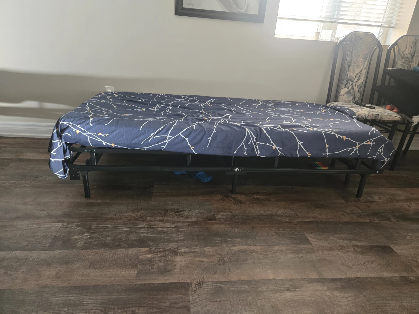 Foldable Twin Bed Frame with Mattress