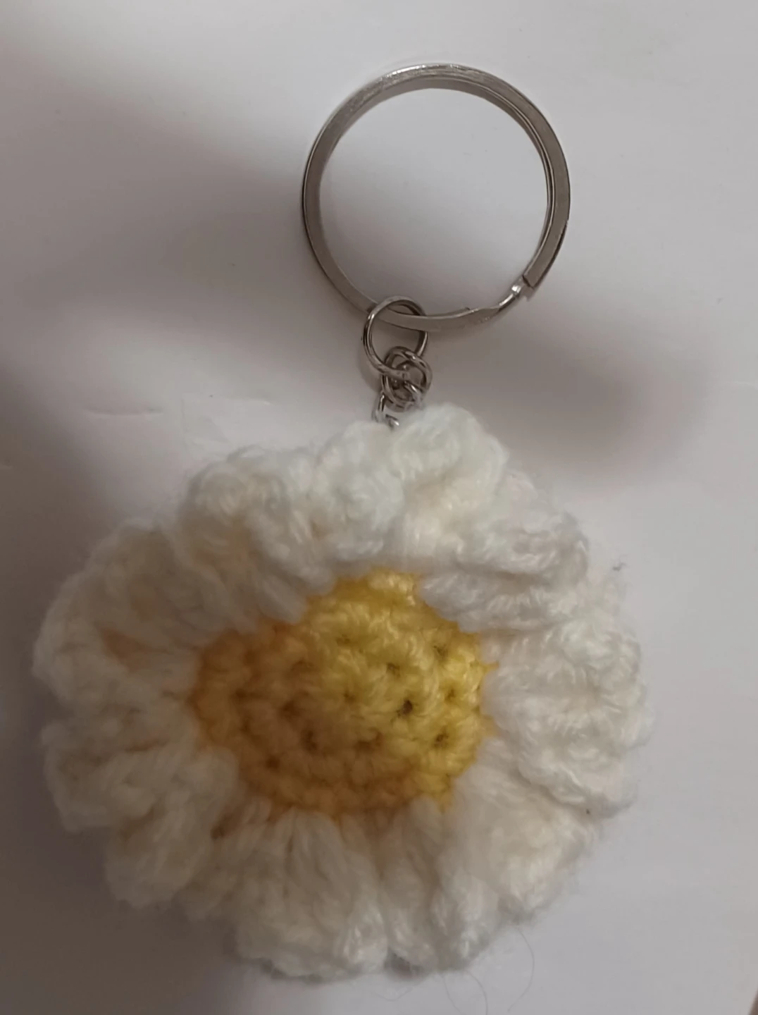 Handmade Crochet Daisy Flower Keychain