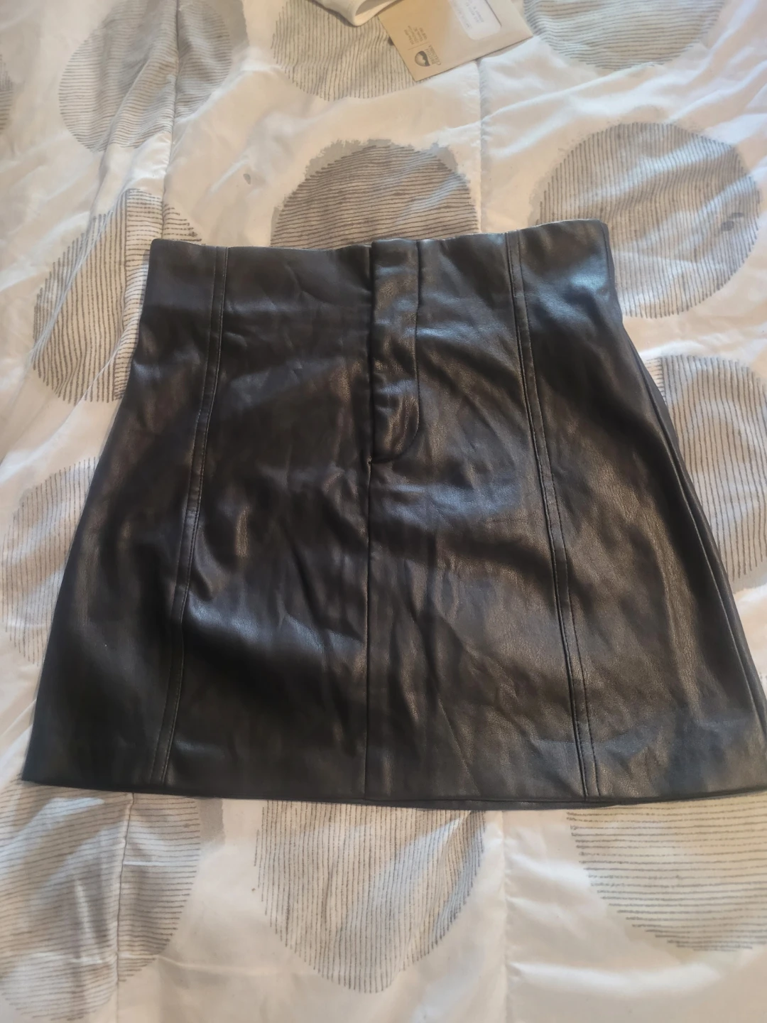 Zara Black Faux Leather Mini Skirt Size S - photo 2