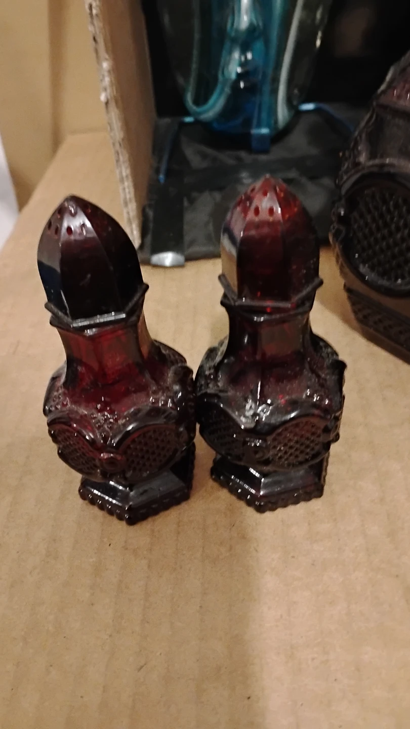 Vintage Ruby Red Glass Decanter Set - photo 2