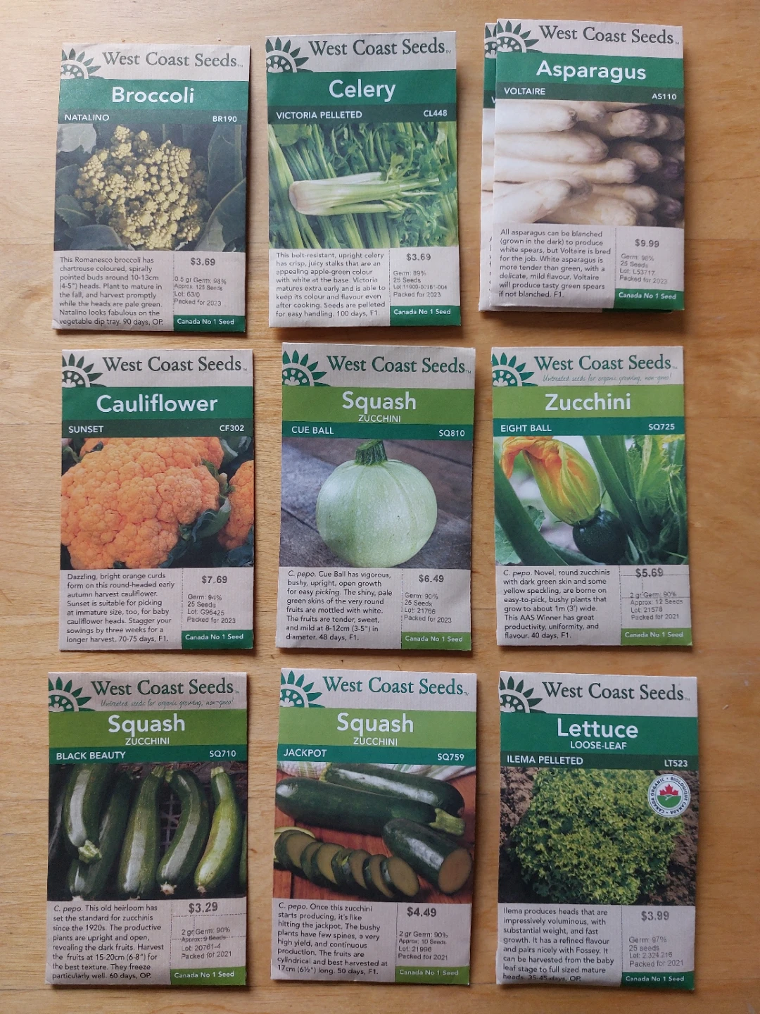 🥕 Vegetable Seed Packets (Various) 🥬🍅