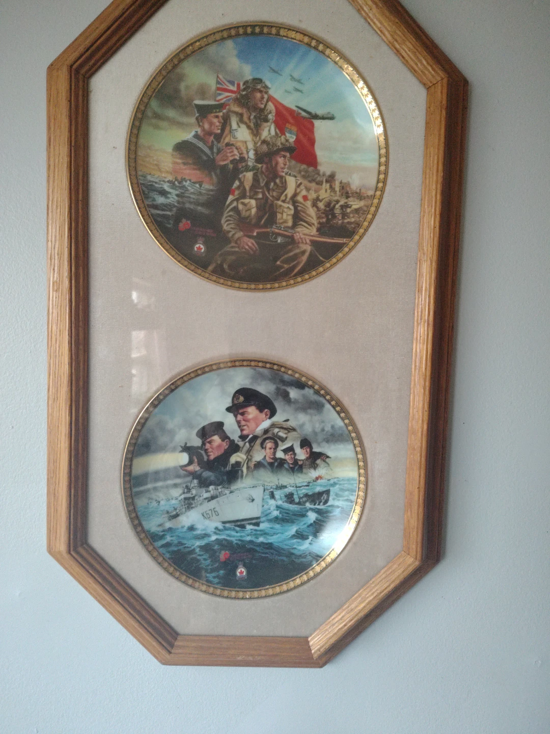 Framed Canadian Military Commemorative Plates