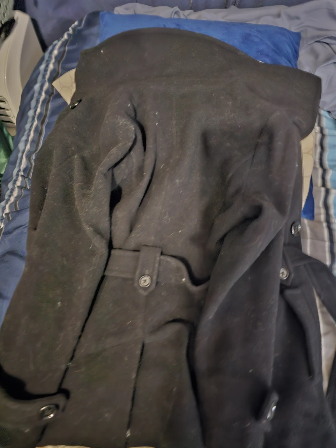 Anne Klein Black Wool Blend Double-Breasted Coat - photo 3