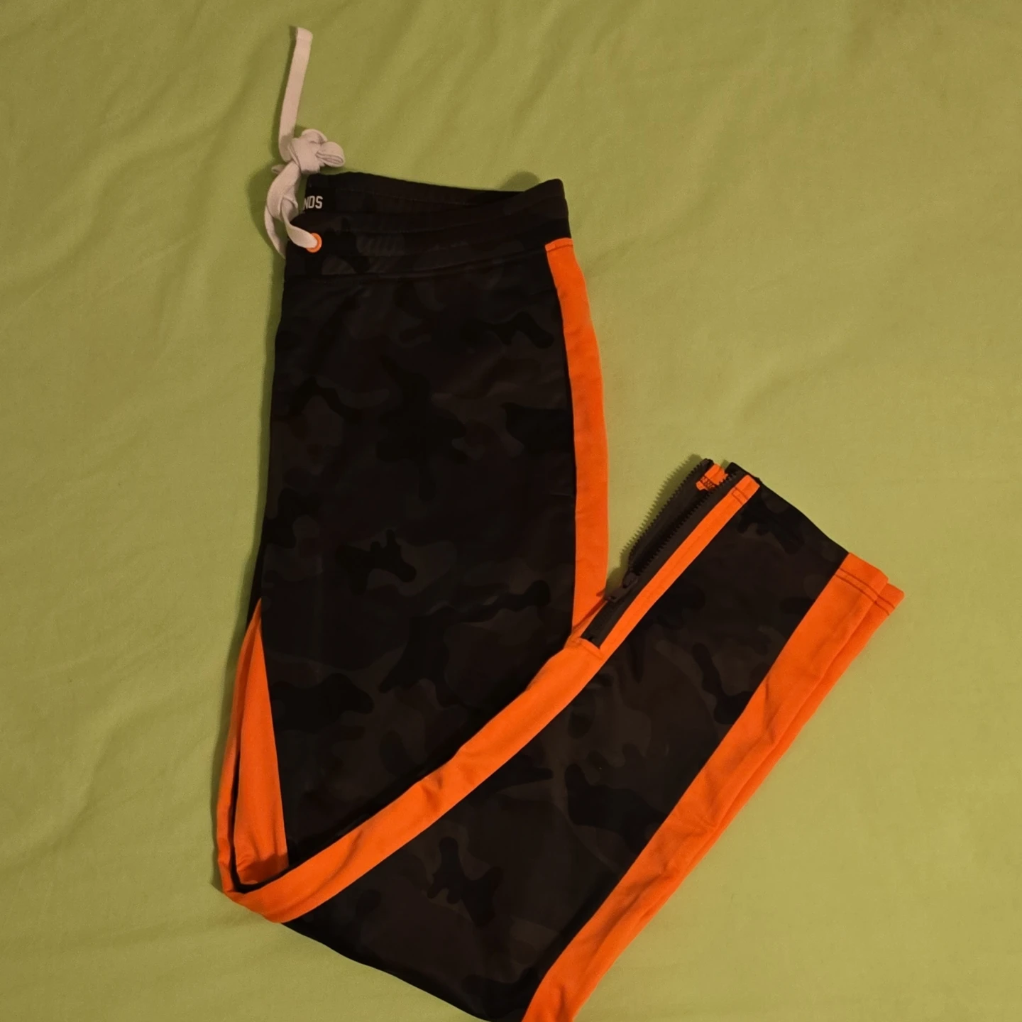 Kids Camo Jogger Pants with Orange Stripes - photo 3