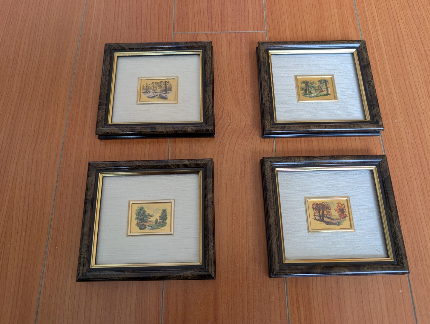 Set of 4 Framed Miniature Landscape Art Prints