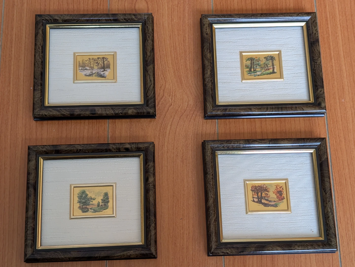 Set of 4 Framed Miniature Landscape Art Prints - photo 2