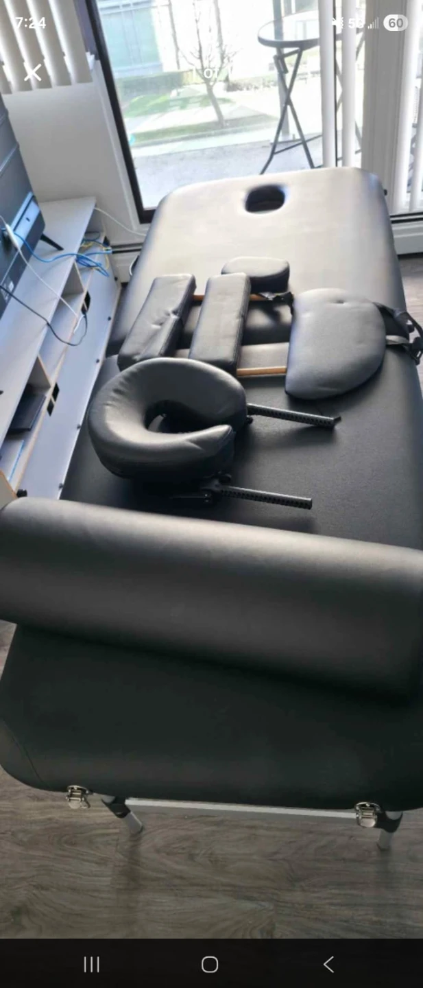 Black Massage Table with Accessories