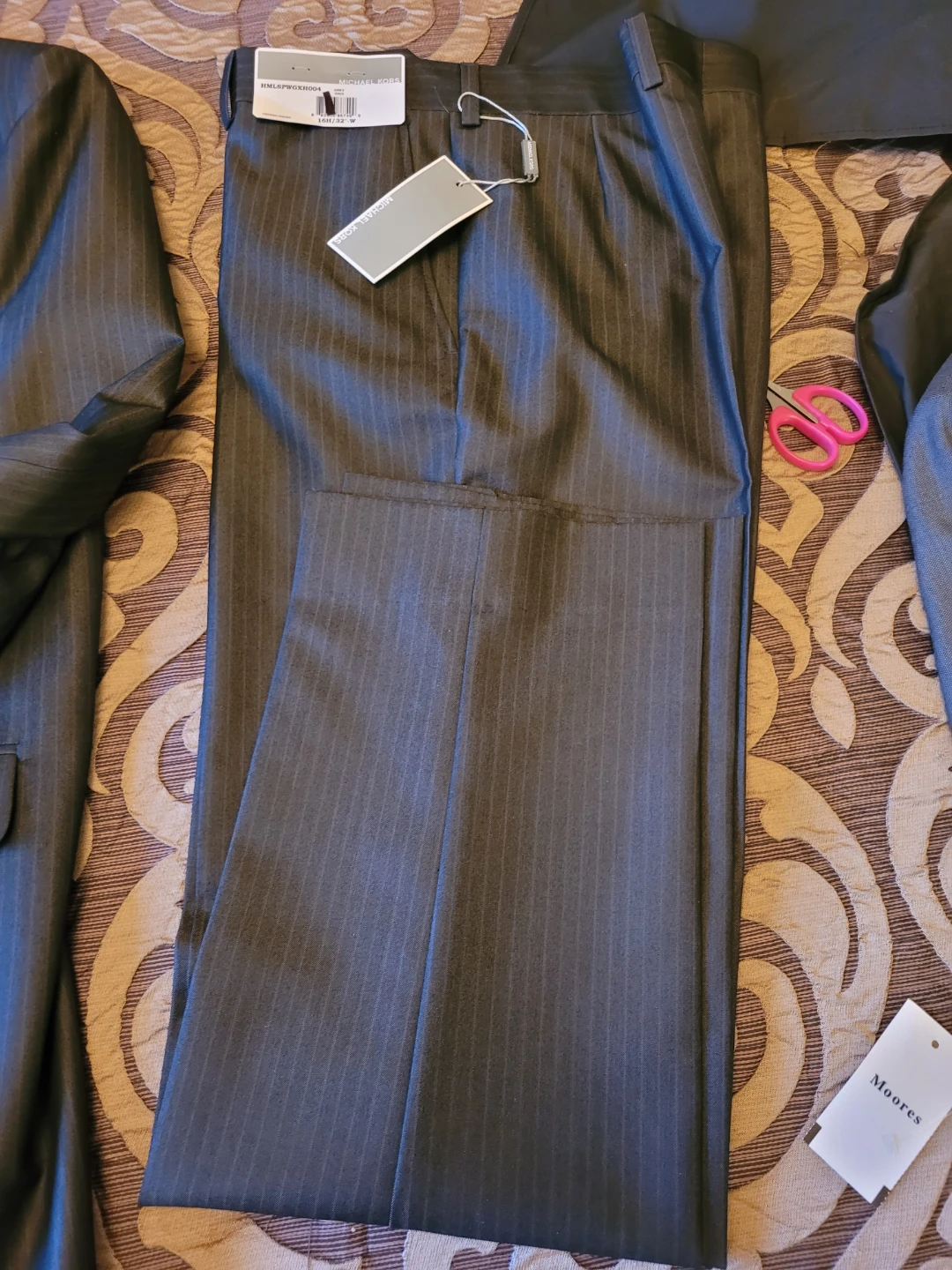 Michael Kors Men's Grey Pinstripe Suit Jacket and Pants - photo 3