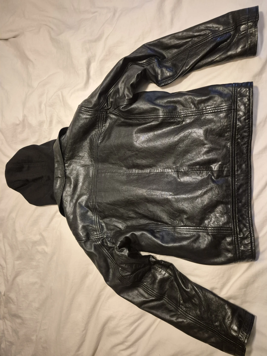 DANIER Black Faux Leather Jacket with Hood - photo 2