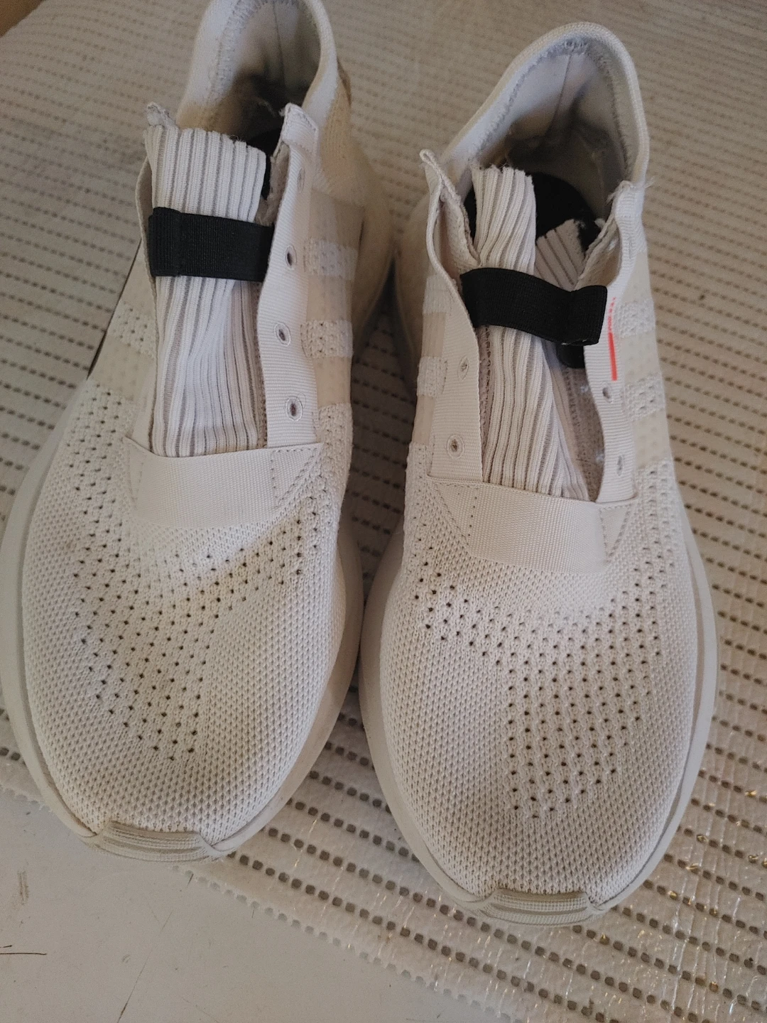Adidas White Knit Running Shoes