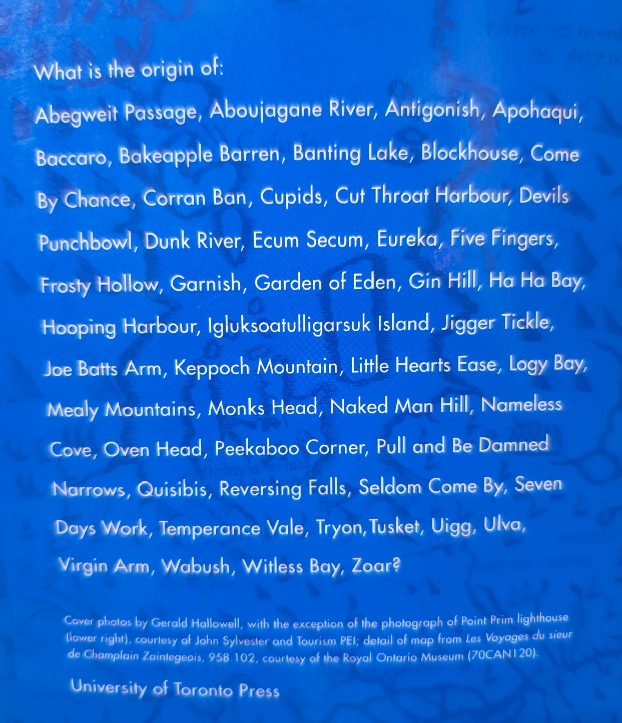 Place Names of Atlantic Canada, Softcover Book, 1997 - photo 2