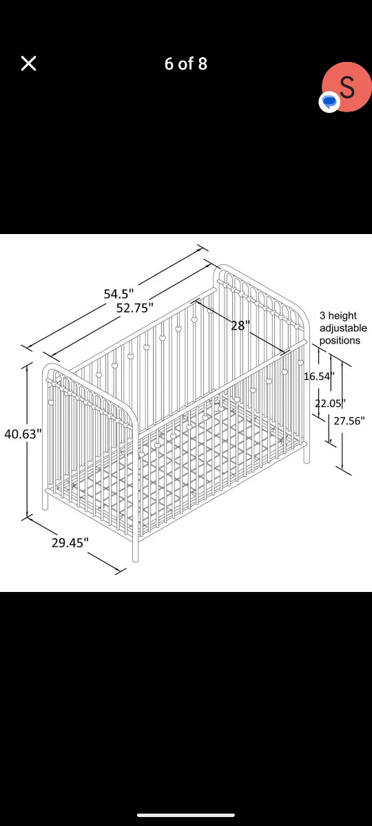 Gold Metal Crib - photo 4