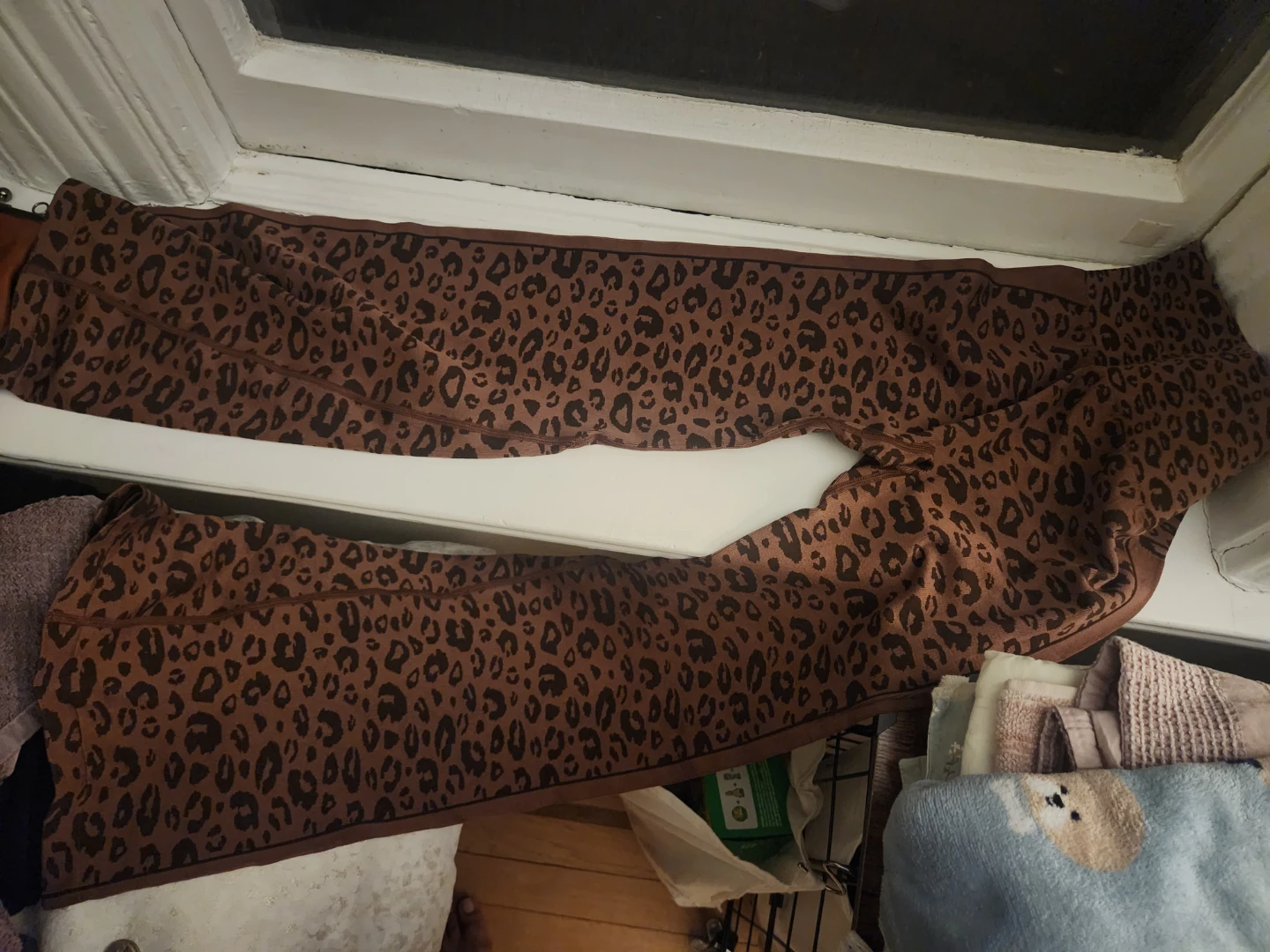 Brown Leopard Print Leggings - Size M