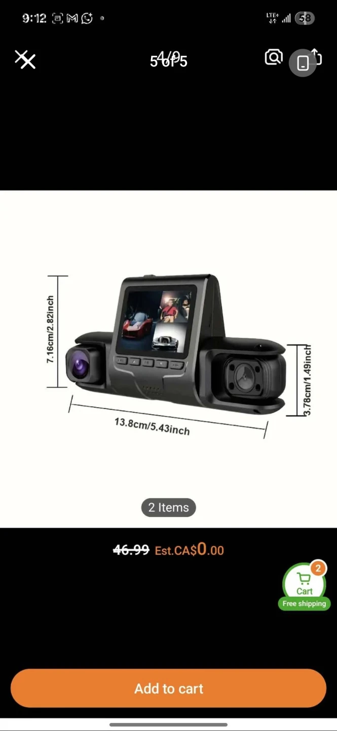 2 view dash cam, Rotating In-car Lens Dash Cam