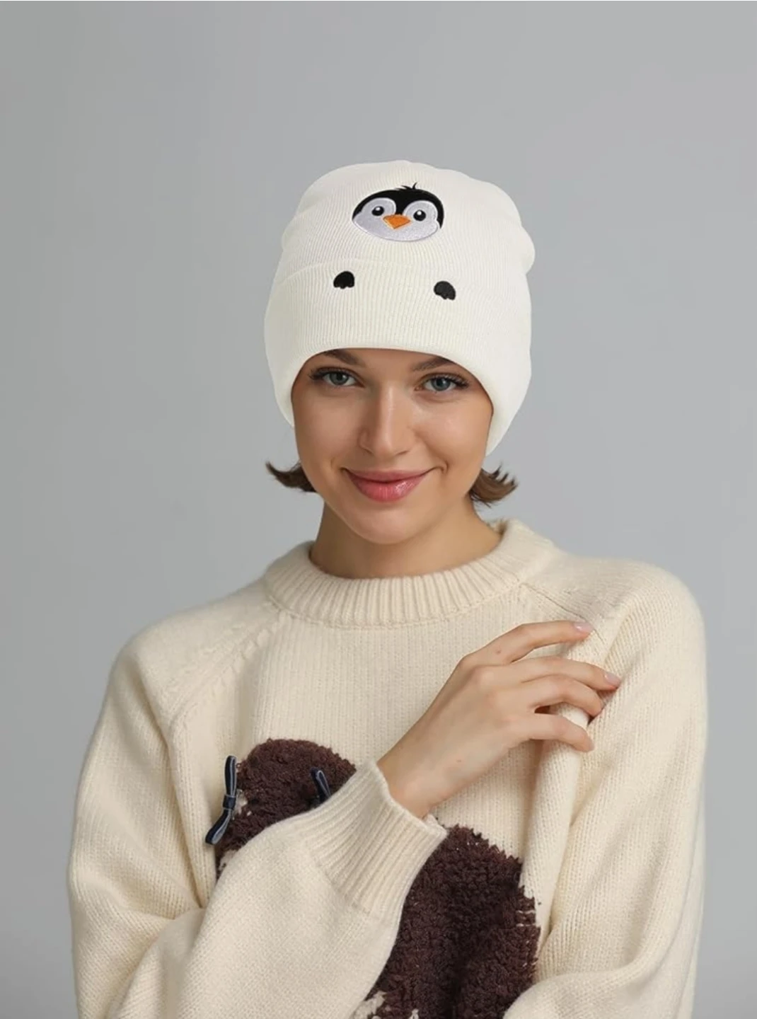 Cute Penguin Embroidered Beanie Hat | Funny Penguin Lovers - photo 4