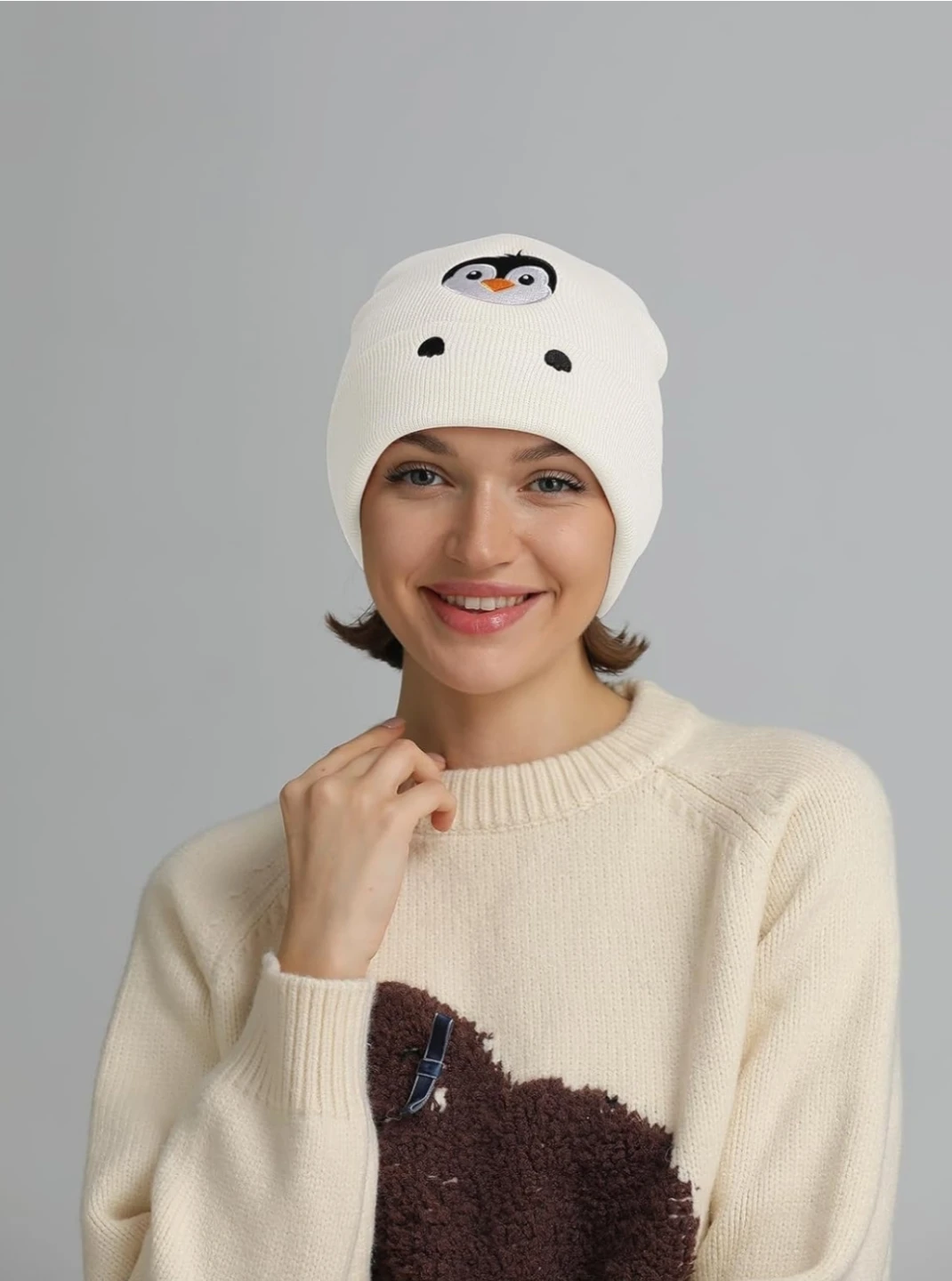 Cute Penguin Embroidered Beanie Hat | Funny Penguin Lovers - photo 5
