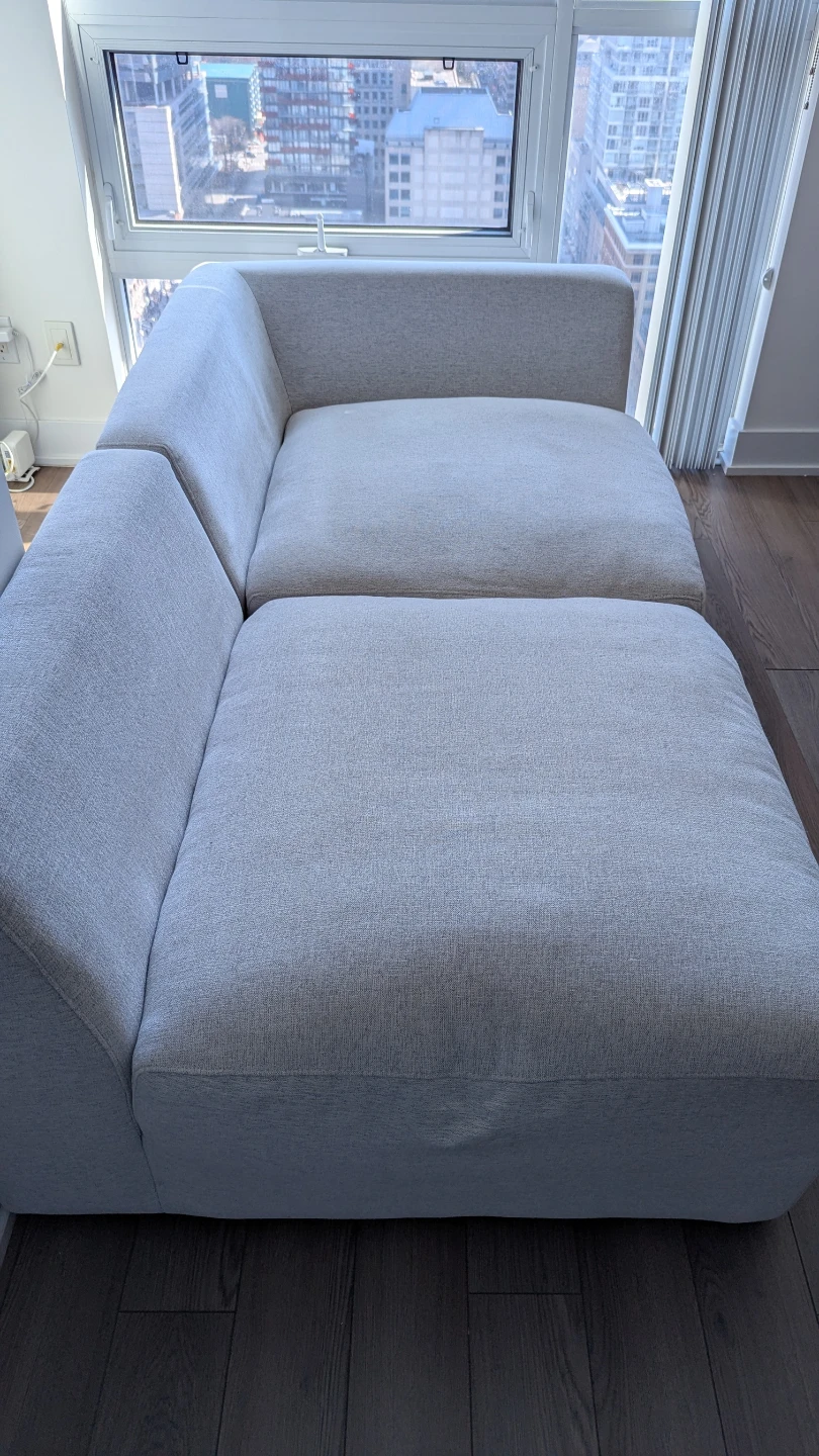 Kort & Co. Lotus modular sectional sofa, 2 pieces, gray chenille - photo 2