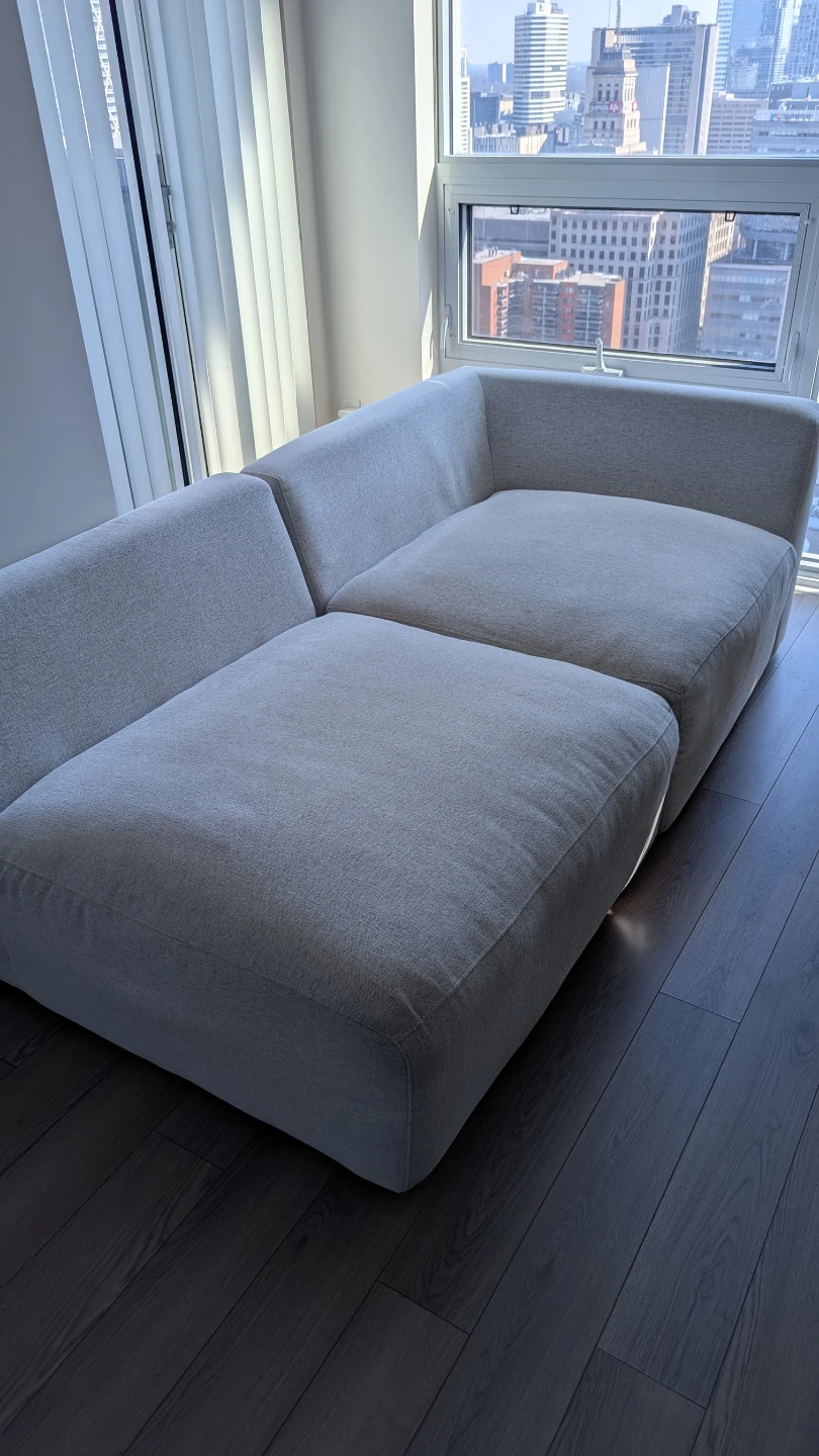 Kort & Co. Lotus modular sectional sofa, 2 pieces, gray chenille - photo 3