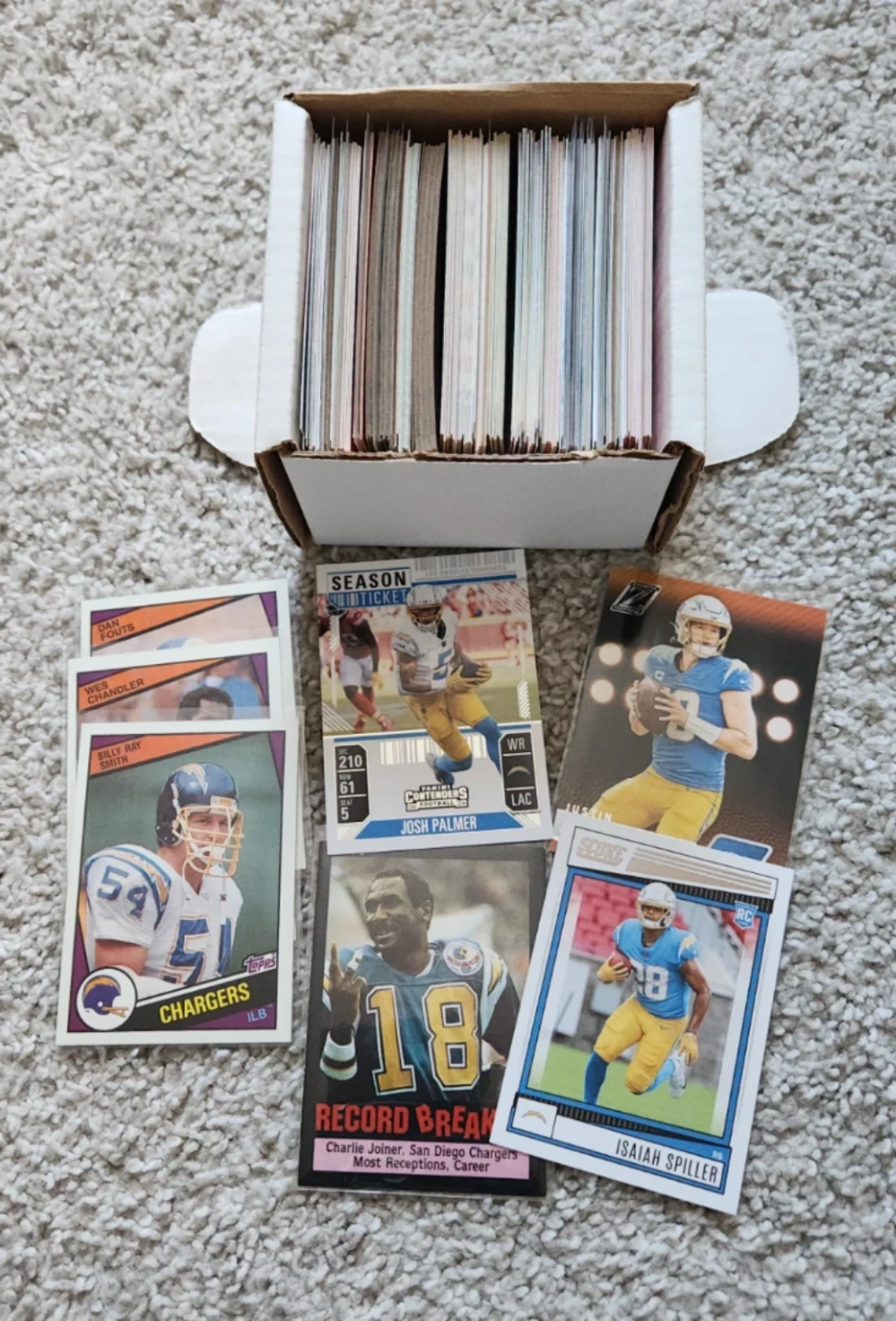 LA Chargers Football, 200 Card Team Lot