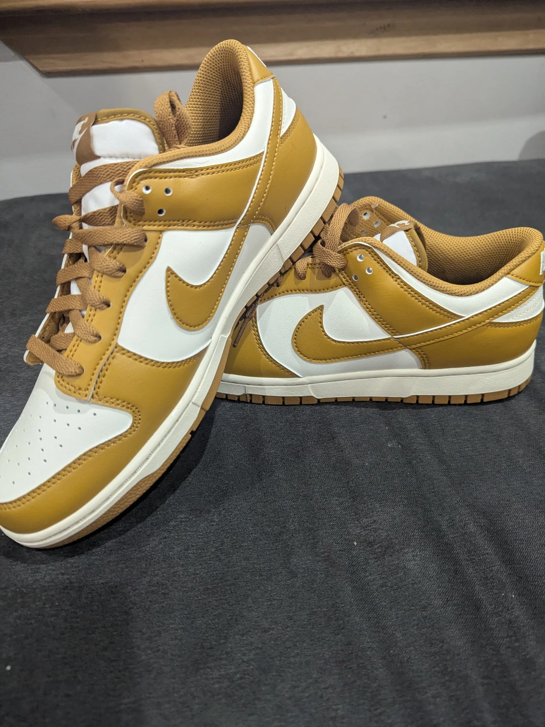 Nike Dunk Low White Golden Tan Sneakers 10US mens