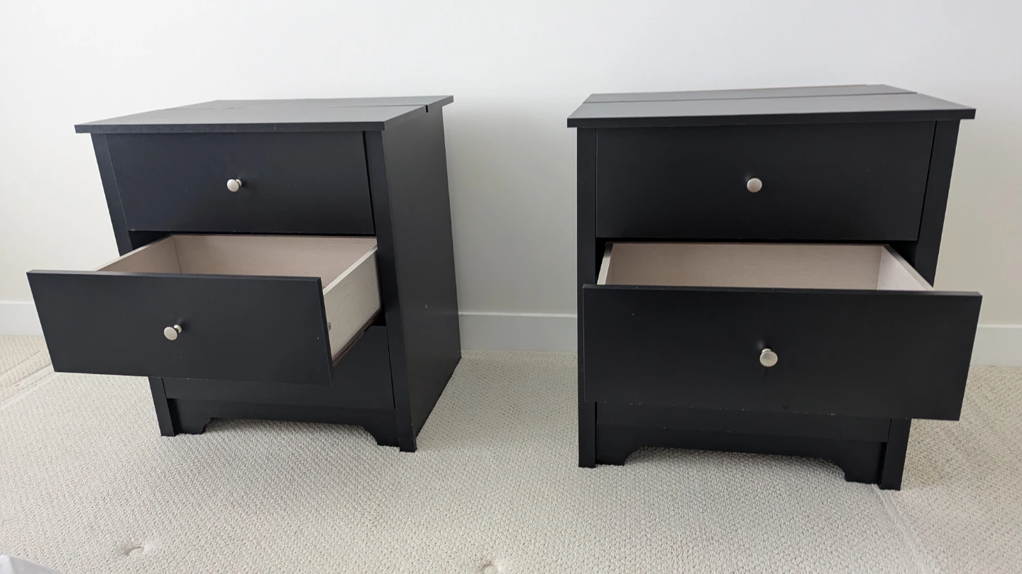 Moving sale- Black Nightstands with Drawers - Set of 2 - photo 4
