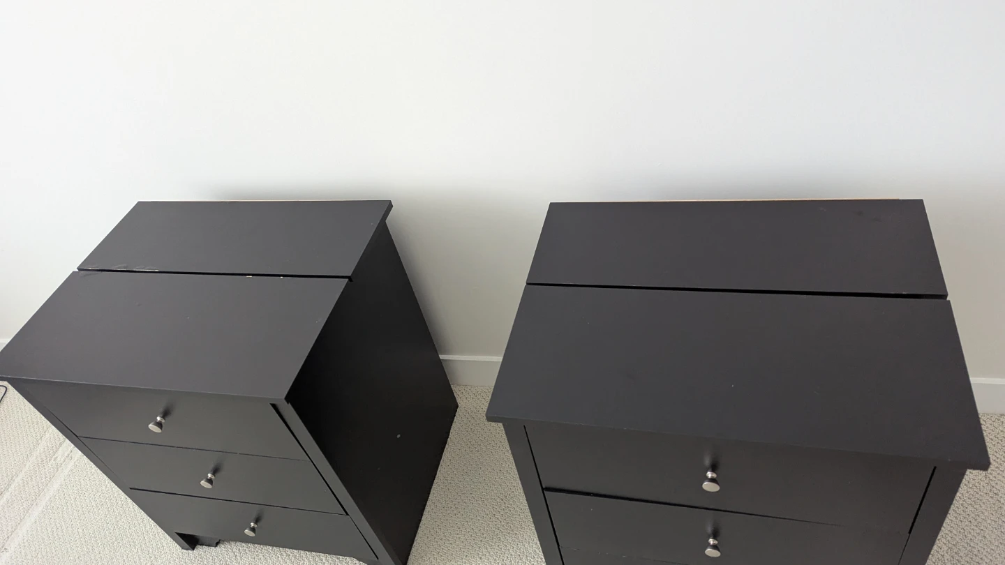Moving sale- Black Nightstands with Drawers - Set of 2 - photo 5