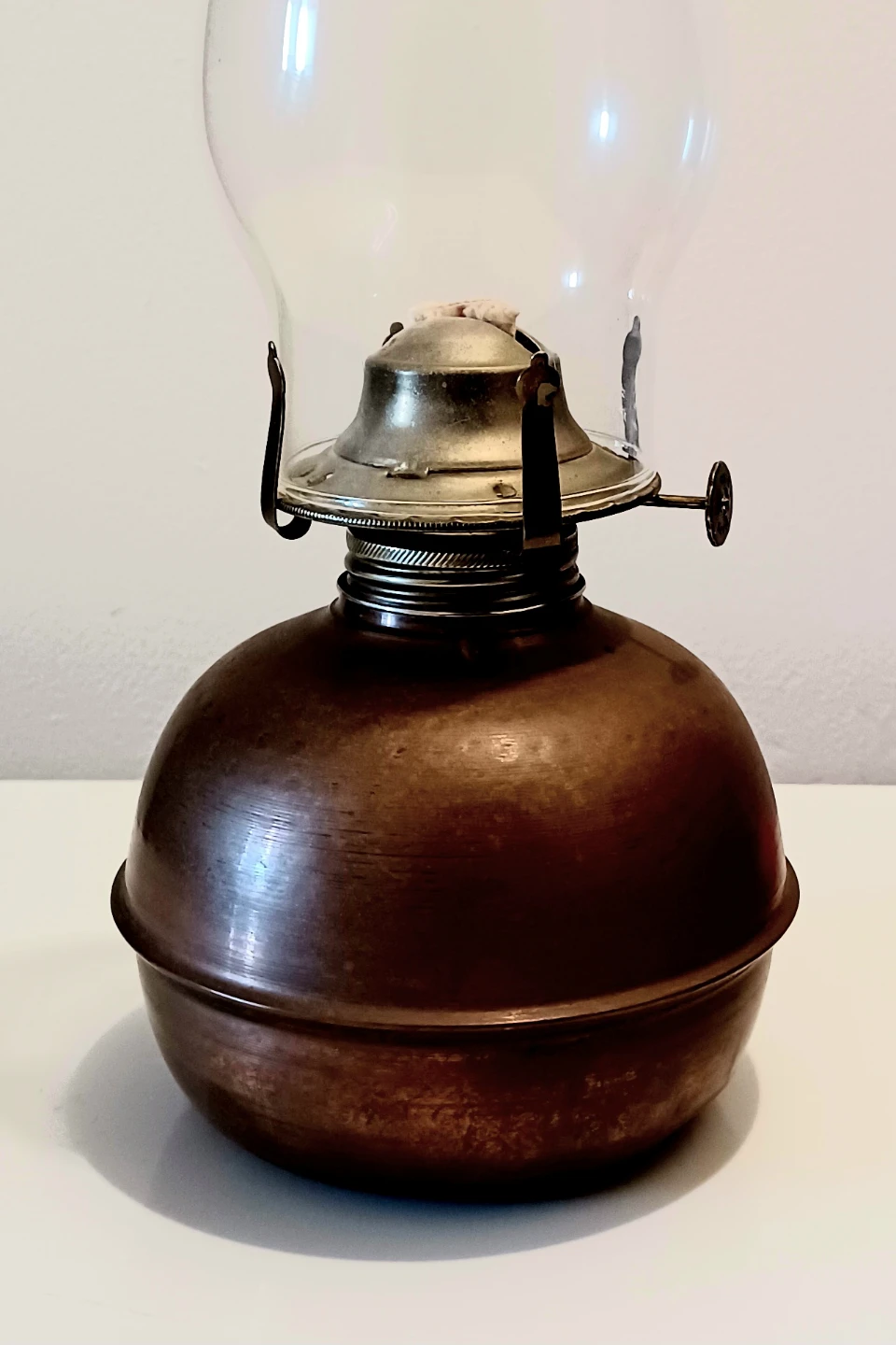 Antique Tall Hammered Copper Oil Lamp - photo 4