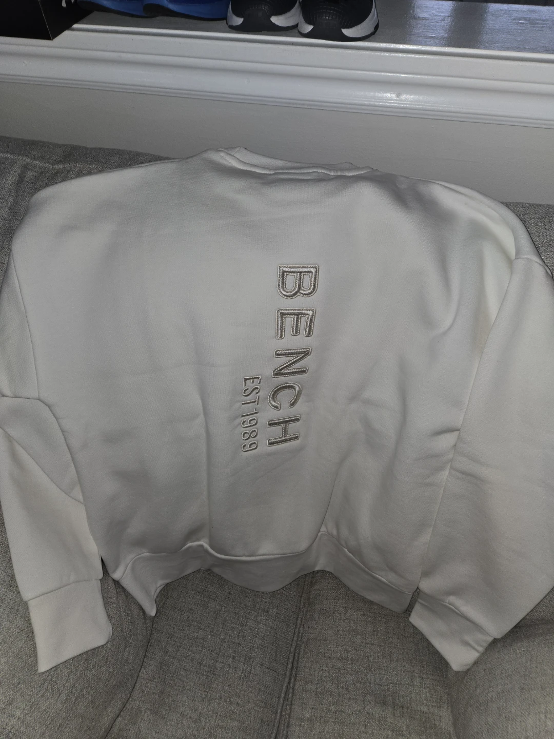 NEW WITH TAGS Bench Joda Vertical Logo Crew Neck Sweater - White - photo 3