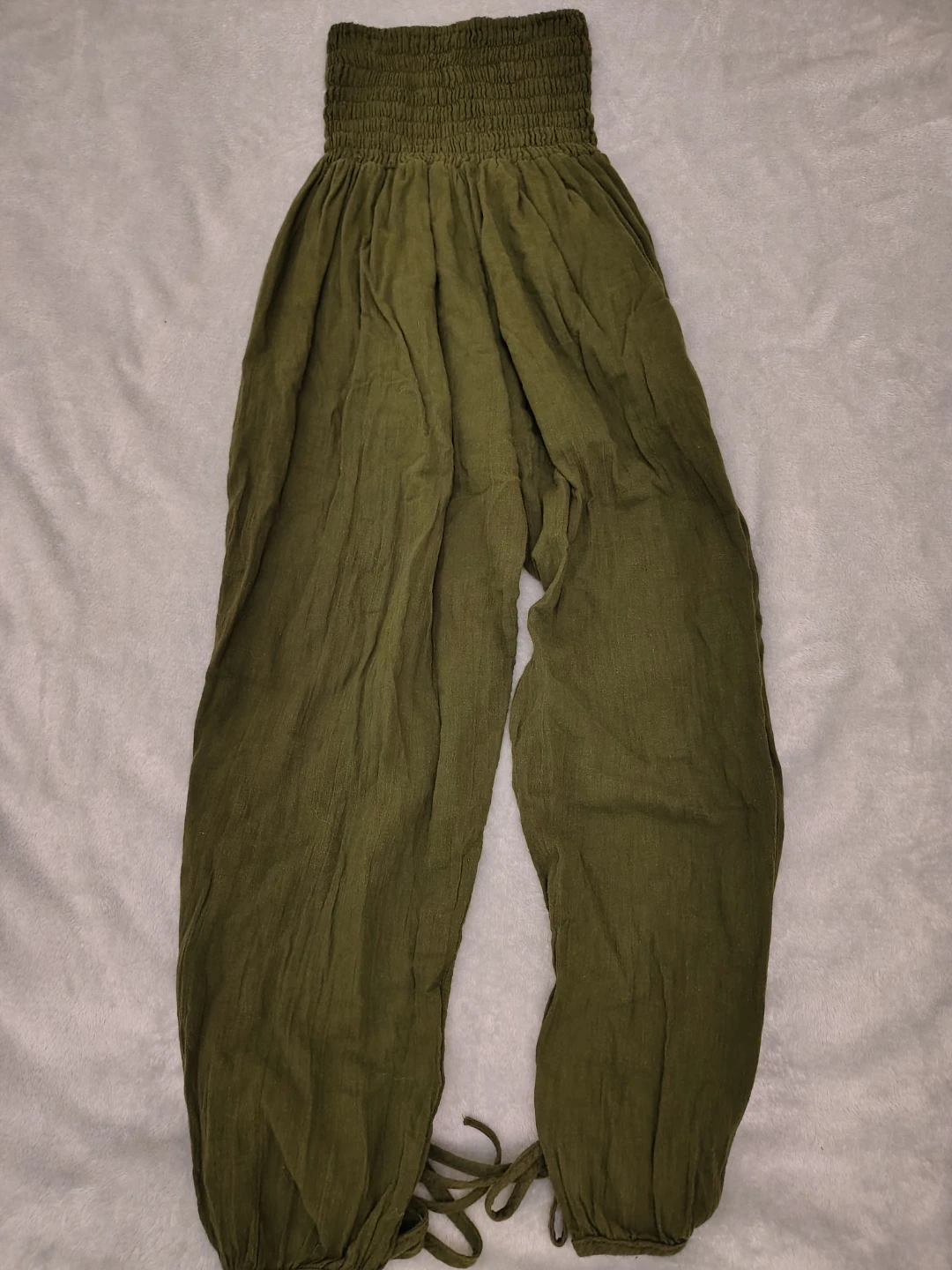 Olive Green Smocked Waist Harem Pants -xs/S - photo 3