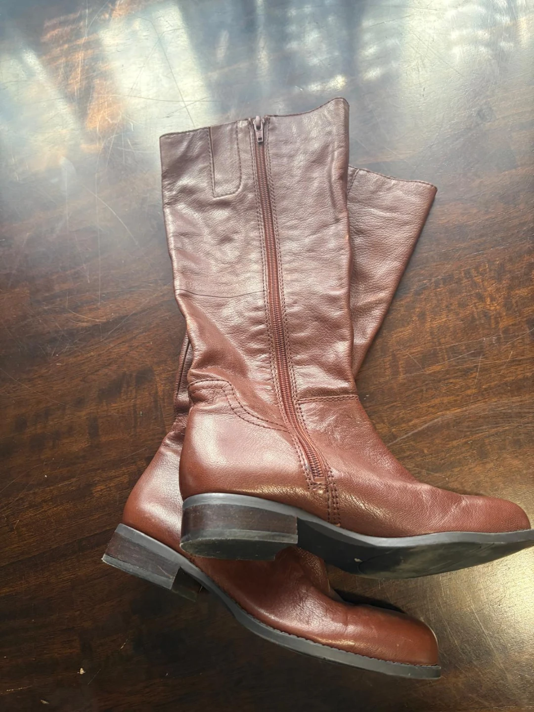 Nine West Brown Leather Knee-High Boots Size 5M