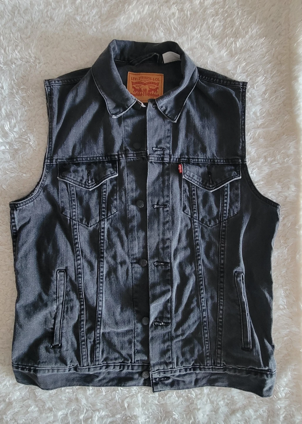 Levi's Relaxed Fit Trucker Vest - Grey Denim