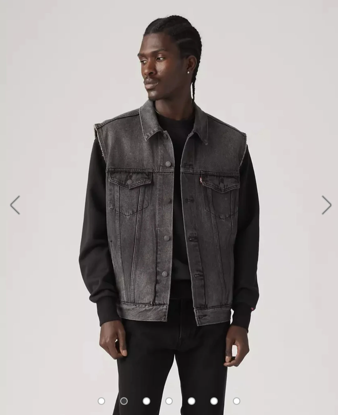 Levi's Relaxed Fit Trucker Vest - Grey Denim - photo 5